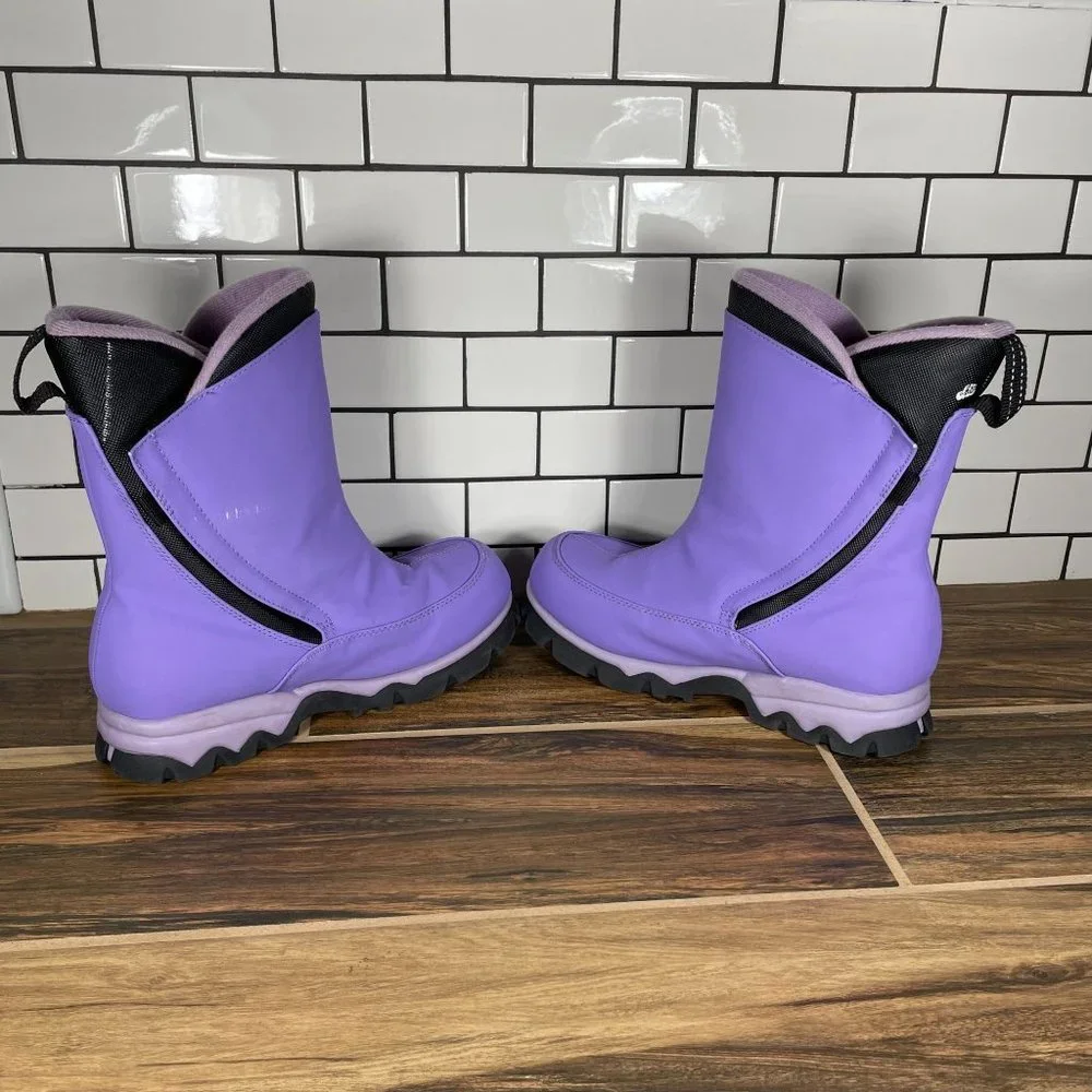Lands' End Girls Purple Warm Insulated Snow Rain Boots 78534 Size 6 M